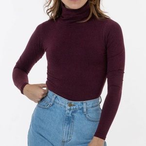 Los Angeles Apparel COTTON SPANDEX GARMENT DYE TURTLENECK - XS